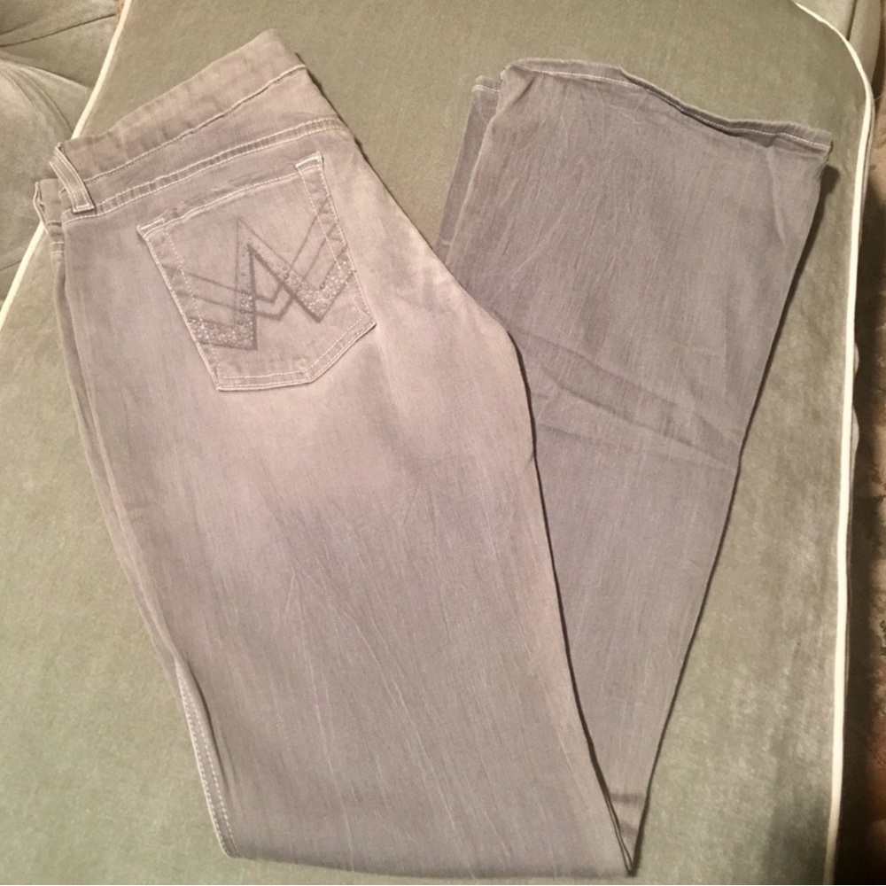 7 For All Mankind Light Gray Flare Jeans